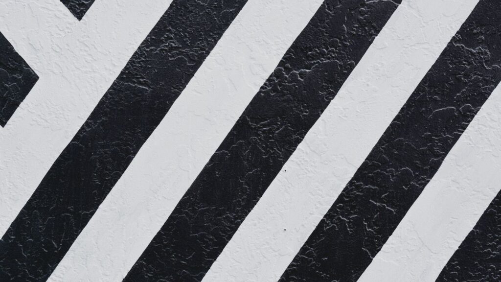 white and black striped wall