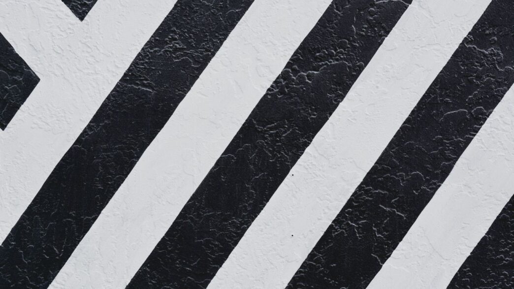 white and black striped wall