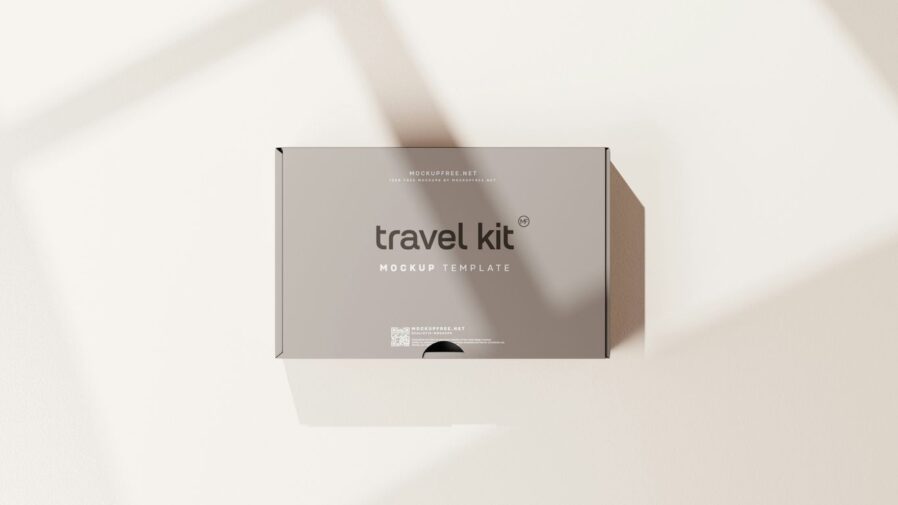 a box of travel kit sitting on top of a table