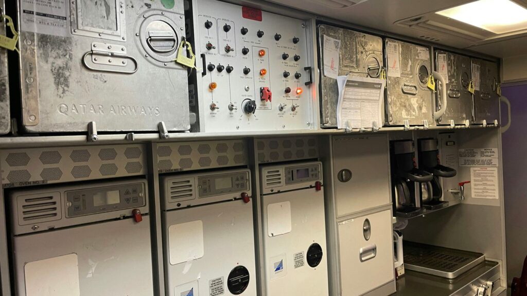 a bunch of appliances that are on a shelf