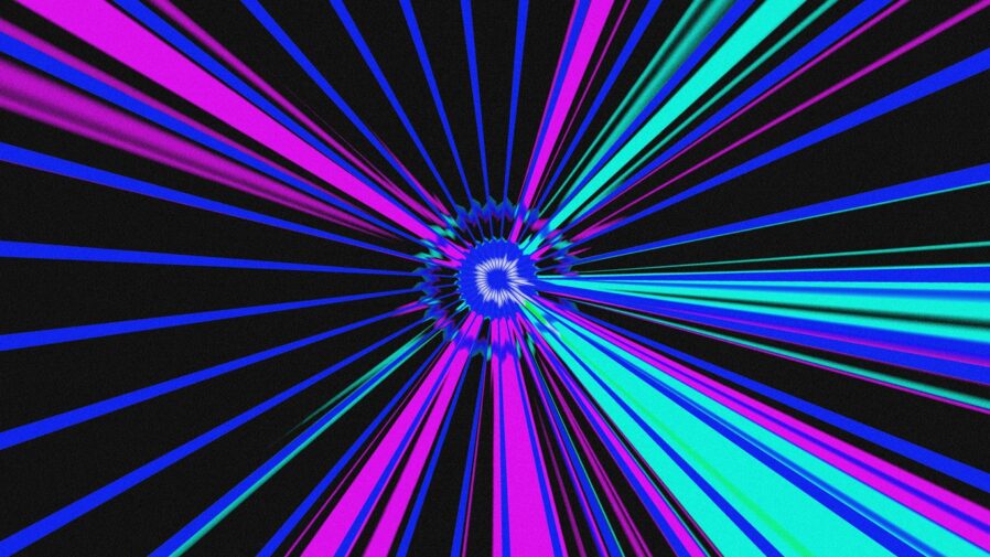 A colorful, geometric abstract design shines brightly.