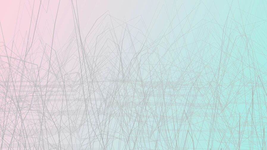 Abstract gray lines on a pink and blue gradient.