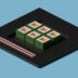a square object with four squares on top of it