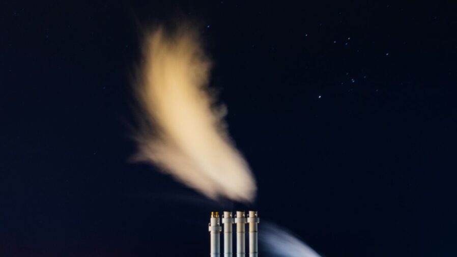 white smoke at night