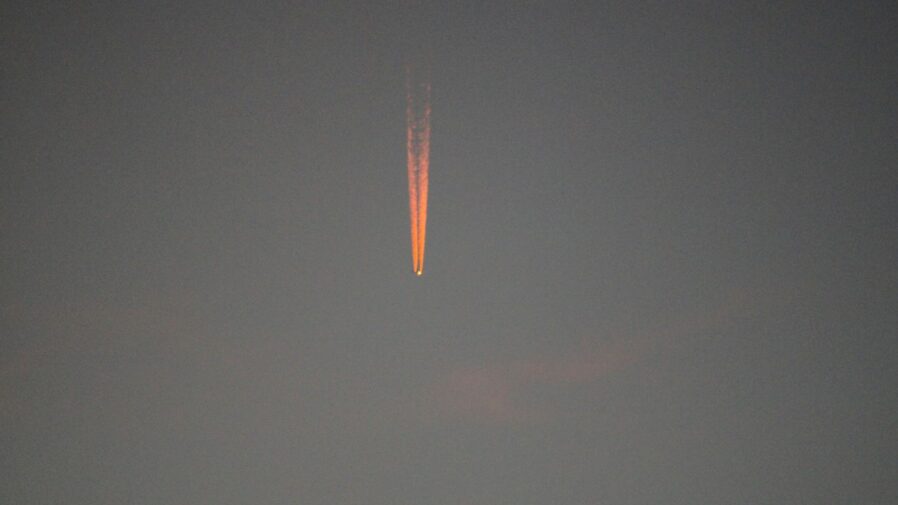 a rocket in the sky