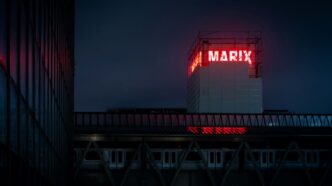 a building with a sign on it