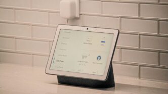 a white tablet with a screen