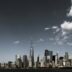 a black and white photo of a city skyline