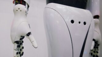 white and black robot