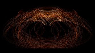 a black background with orange and yellow lights
