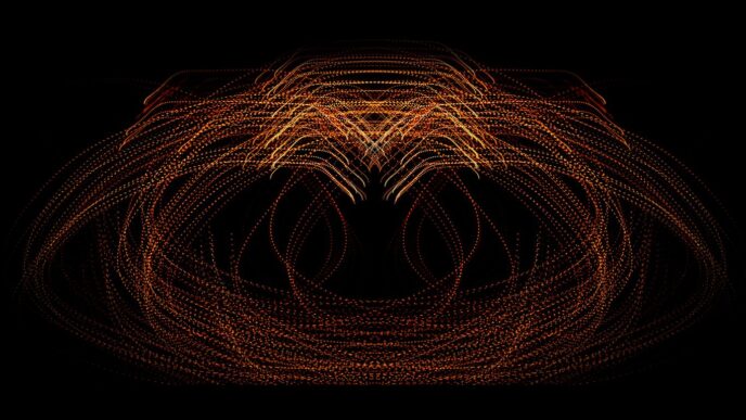 a black background with orange and yellow lights