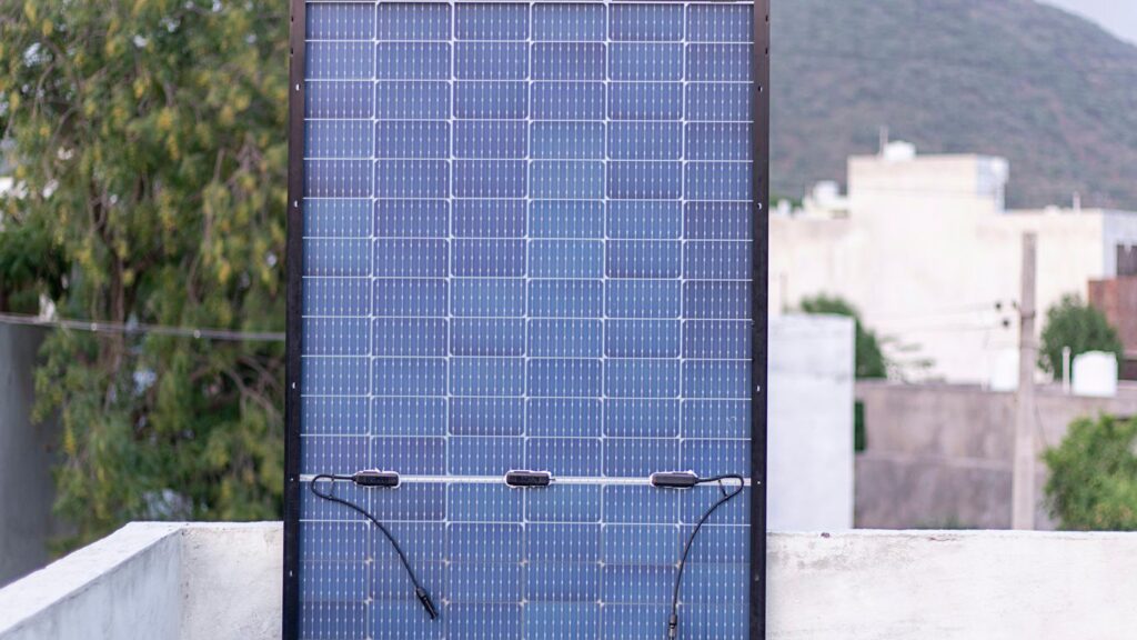 black and white solar panel