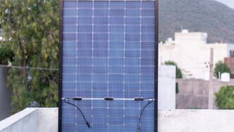 black and white solar panel