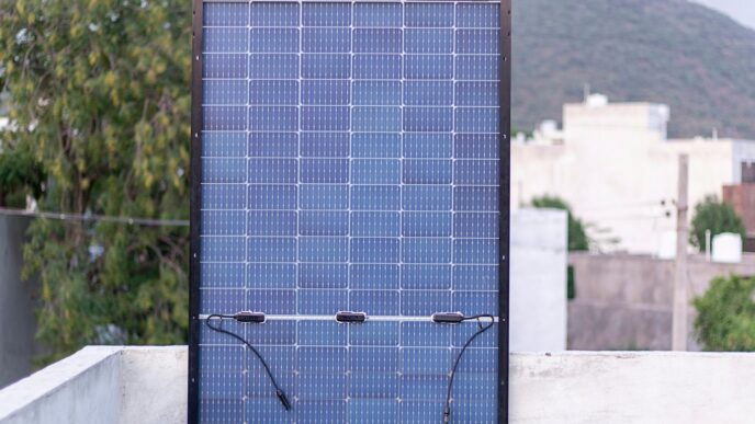 black and white solar panel