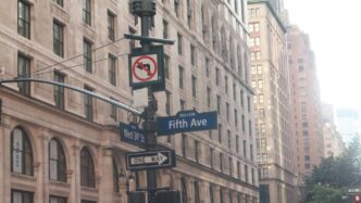 Fifth avenue street signs in new york city