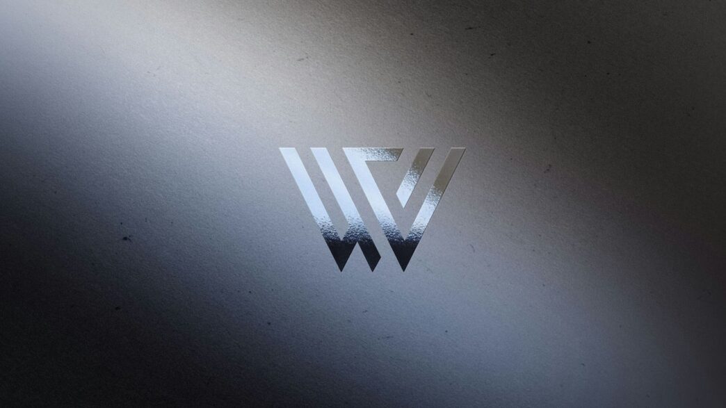a close up of a logo on a laptop