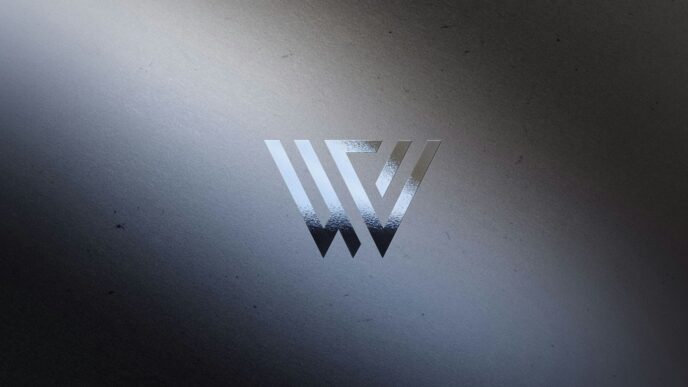 a close up of a logo on a laptop