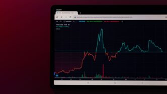 a computer screen with a line graph on it