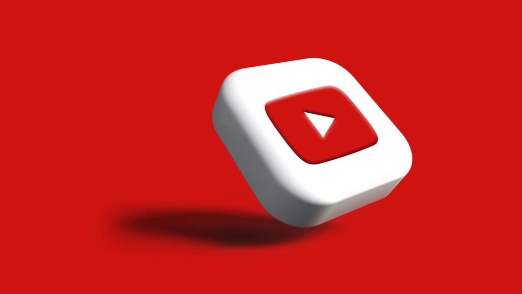 a white cube with a red arrow on a red background