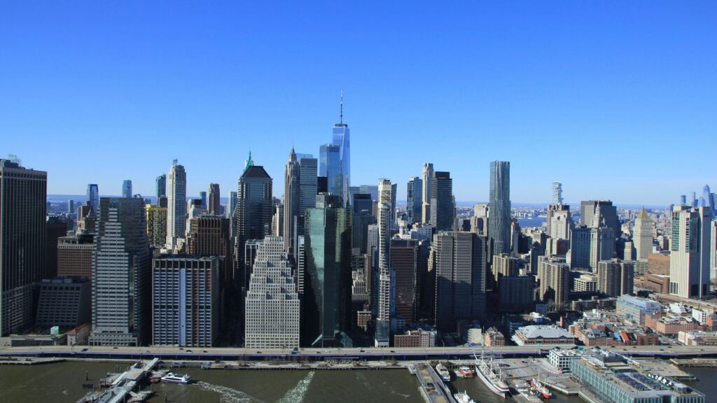 a view of a city from a high rise