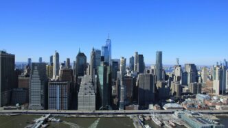 a view of a city from a high rise