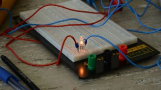 green and orange electric wires