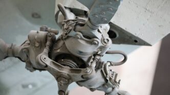 a close up of a metal object on a table