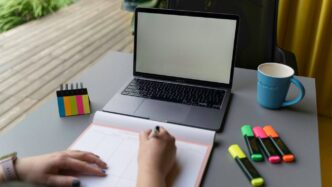 a person working on a laptop