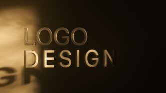 a black and white photo with the words logo design