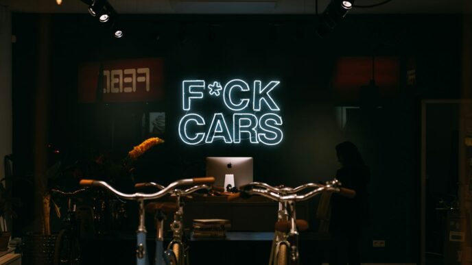 bicycle lot in store