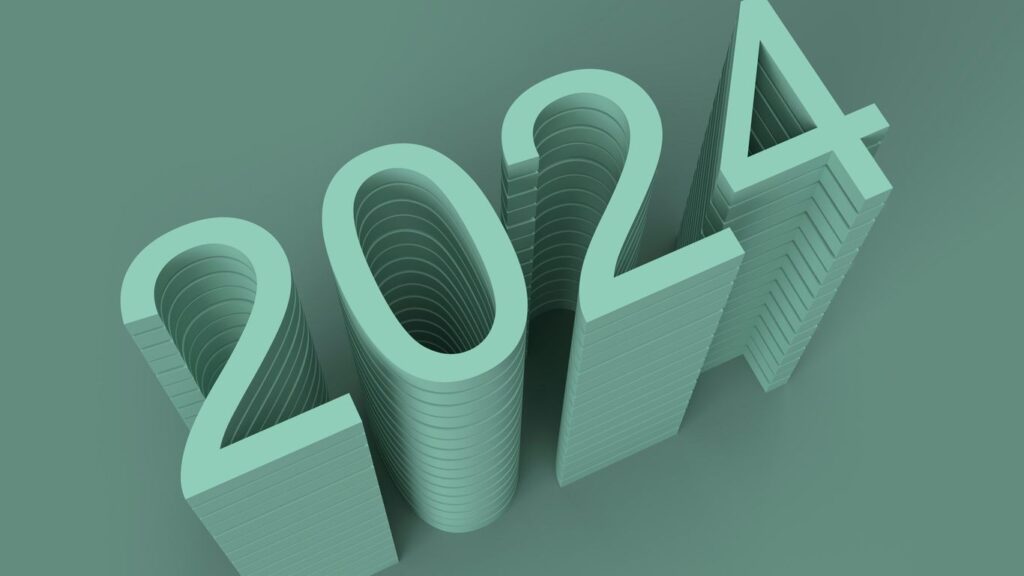 a 3d rendering of the number twenty four