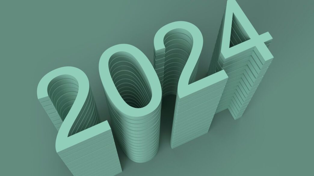 a 3d rendering of the number twenty four