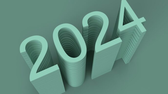 a 3d rendering of the number twenty four