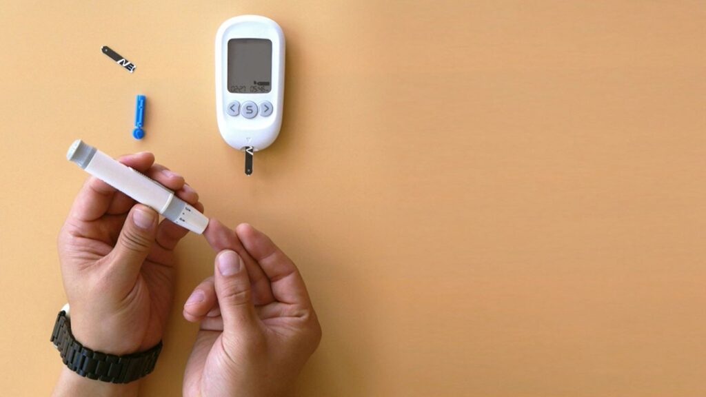 a person holding a thermometer next to an electronic device