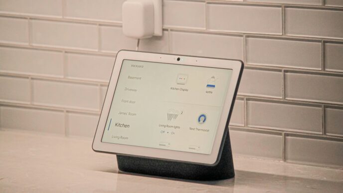 a white tablet with a screen