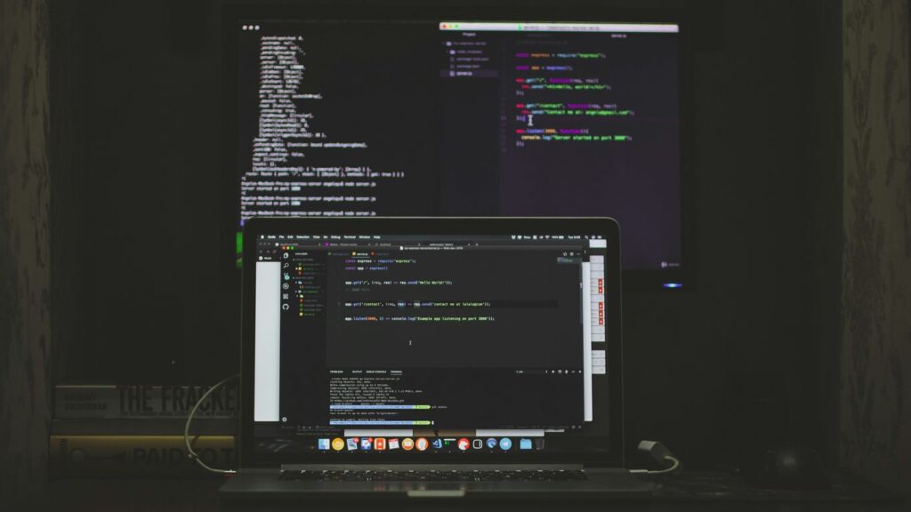 turned-on MacBook Pro