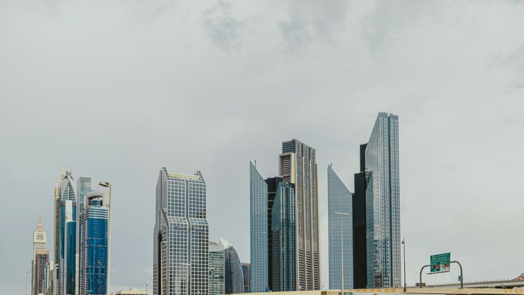 A view of a city from across the water