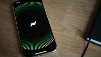 A close up of a cell phone on a table