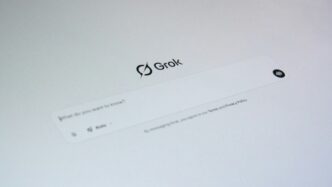 Grok ai interface with a question prompt