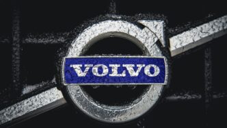 a volvo emblem on the front of a car