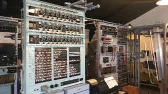 white and black display shelf