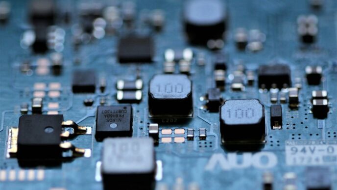 a close up of a circuit board