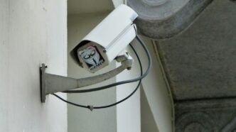 white surveillance camera