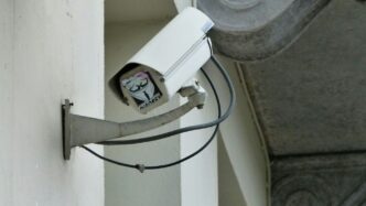 white surveillance camera