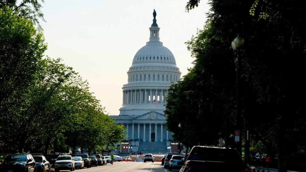 a view of the capitol building from across the street
