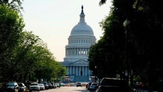 a view of the capitol building from across the street