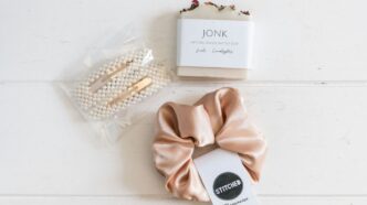 white and gold box on white table