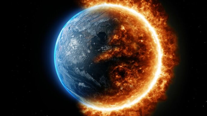 a picture of the earth in a ring of fire
