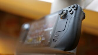 a close up of a video game controller