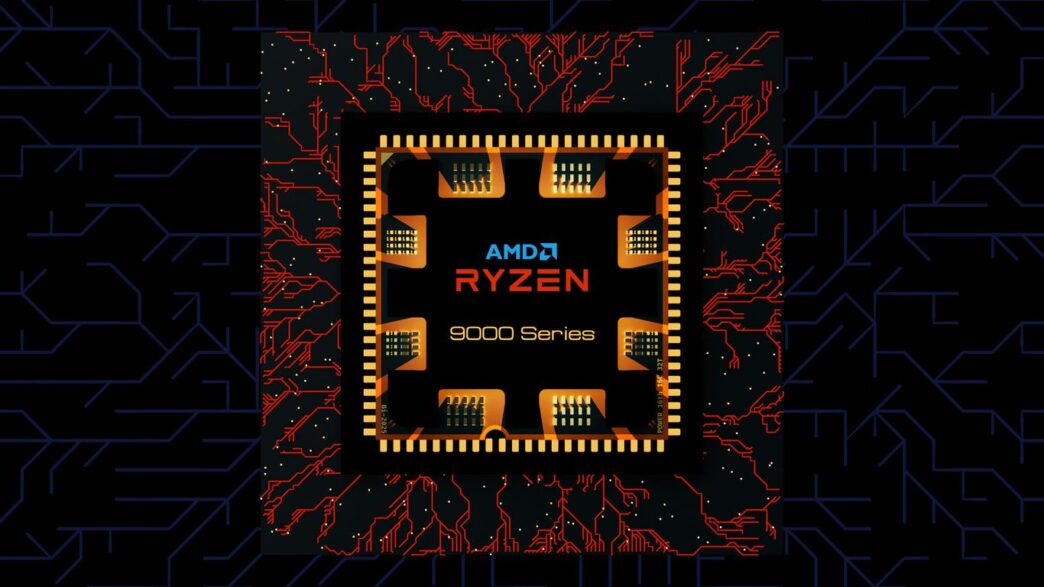 Amd ryzen 6000 series processor on circuit board background